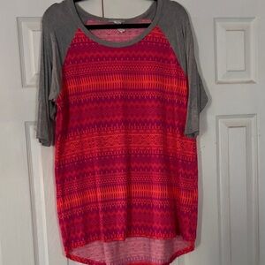 Honey and Lace Pink and Gray Short Sleeve Tee